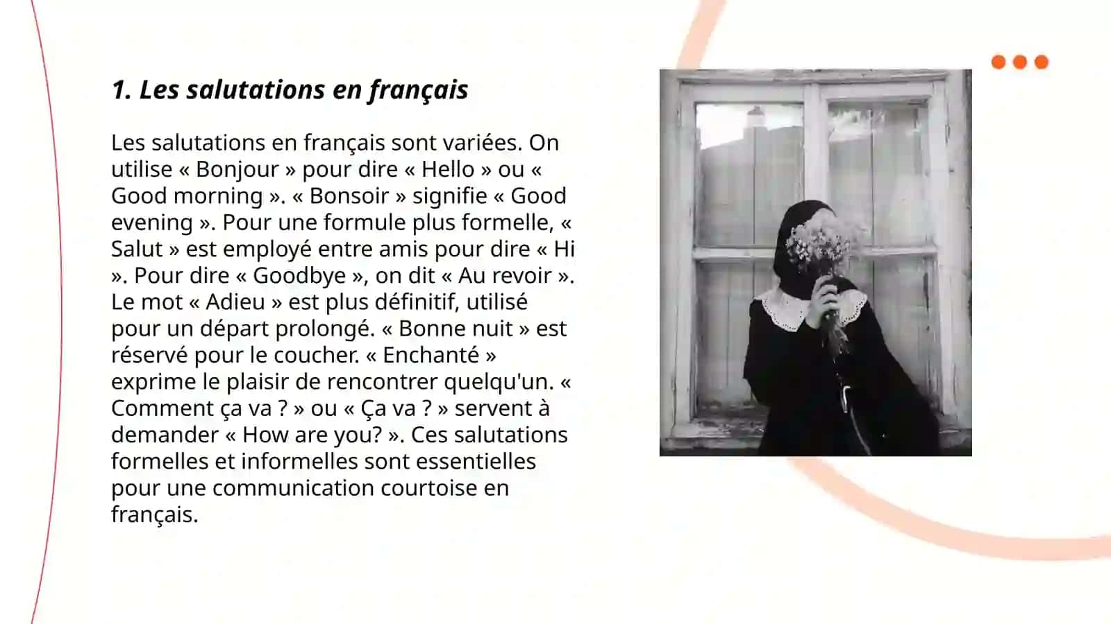 Les salutations en français 3