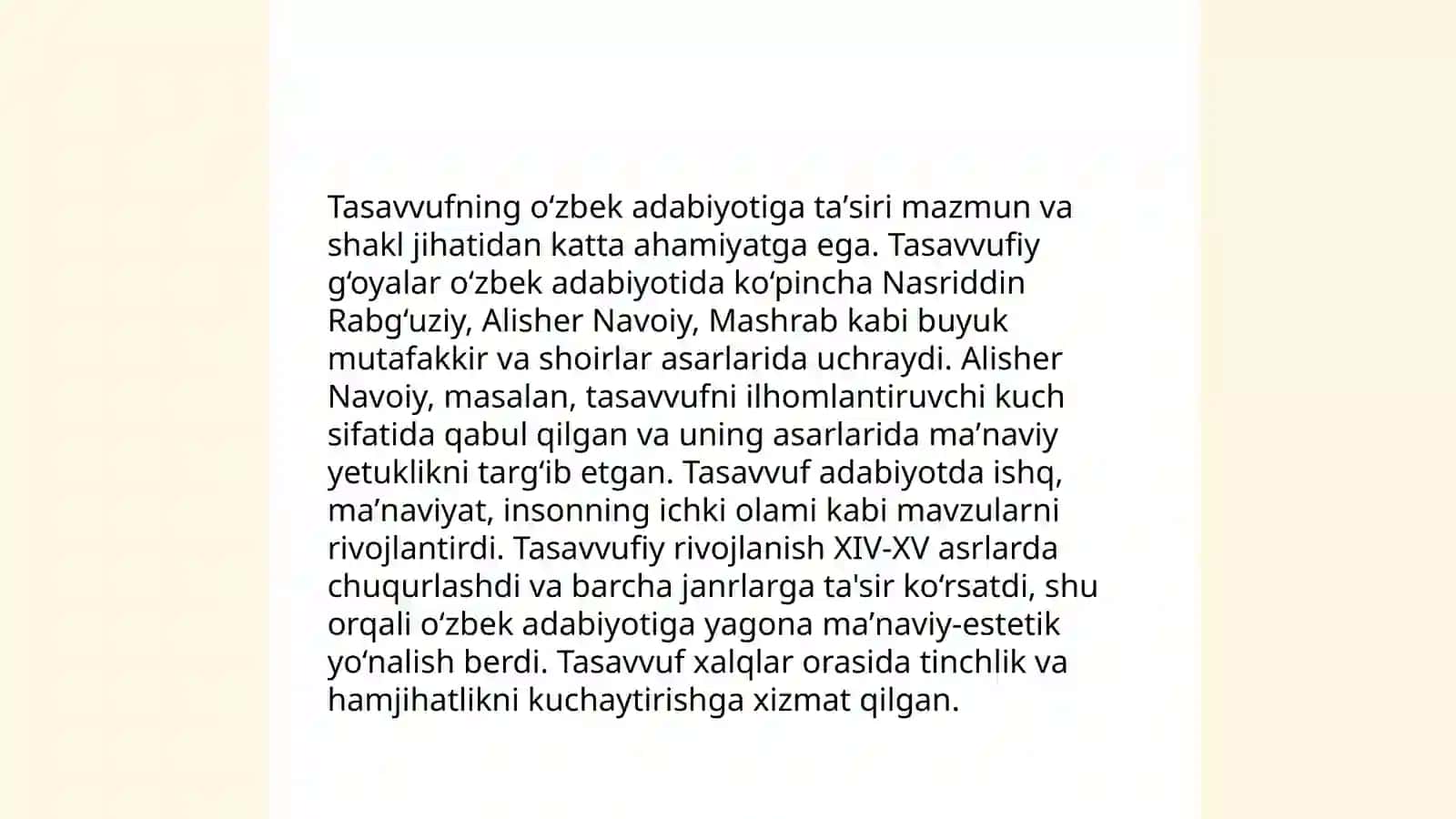 Tasavvuf taʼlimotining sharq madaniyatiga tasiri 3