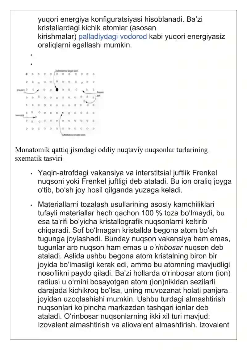 Kristal panjara nuqsonlari 3