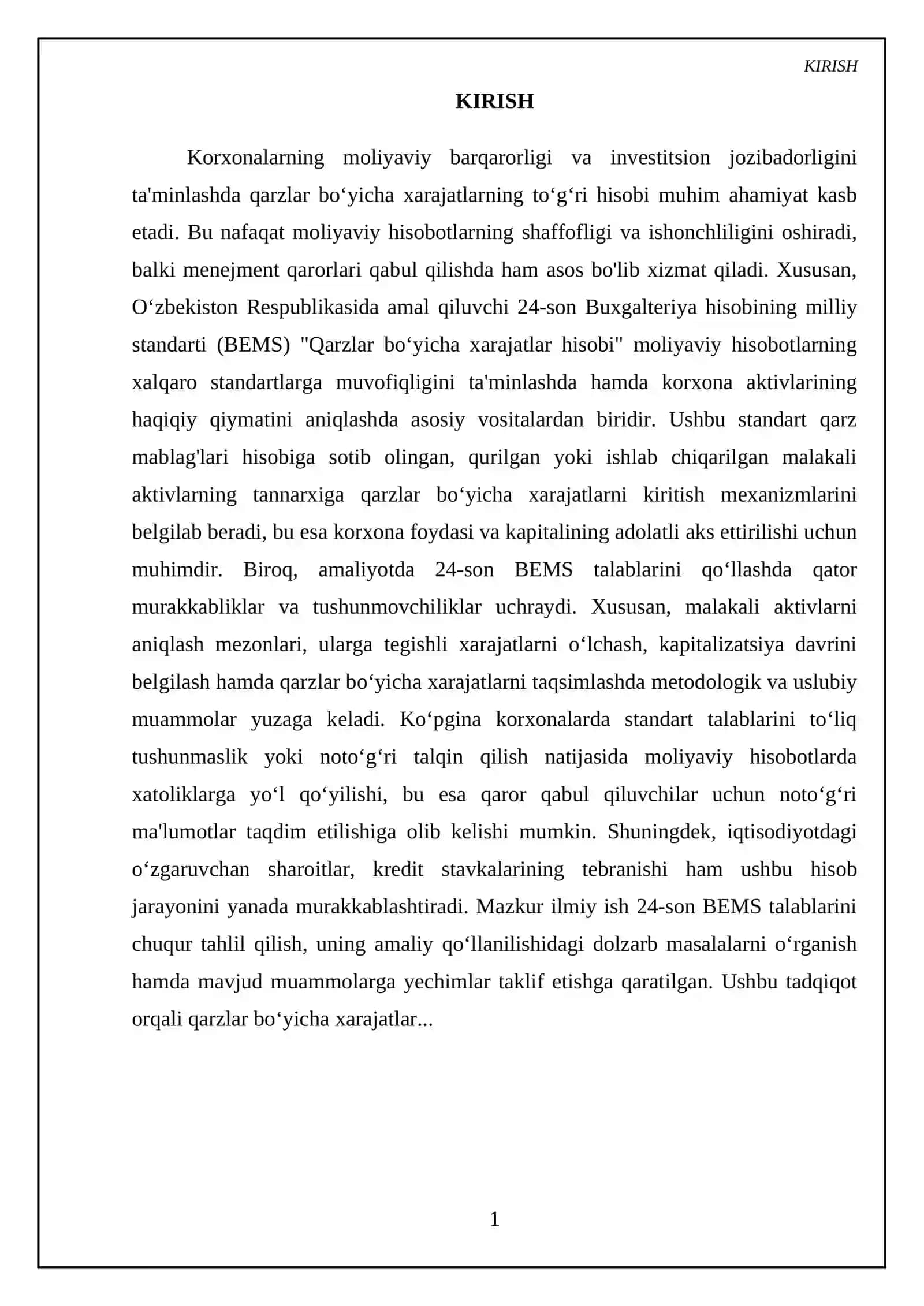 Muvofiq aktivlar va qarz xarajatlarini kapitallashtirish mezonlari 3