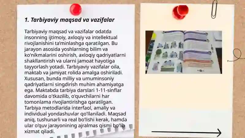 Tarbiya fanini oʻqitish metodikasining mazmuni tarkibiy qismlari 3
