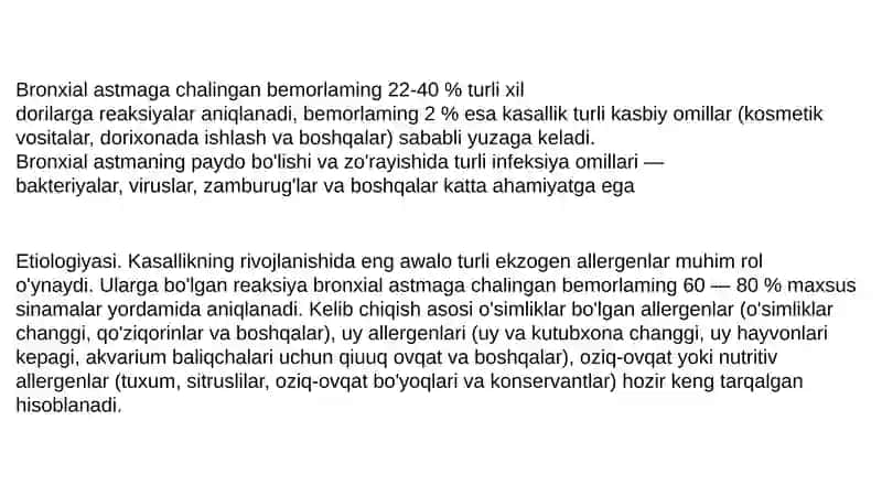 Bronxial astma da birinchi yordam korsam 3