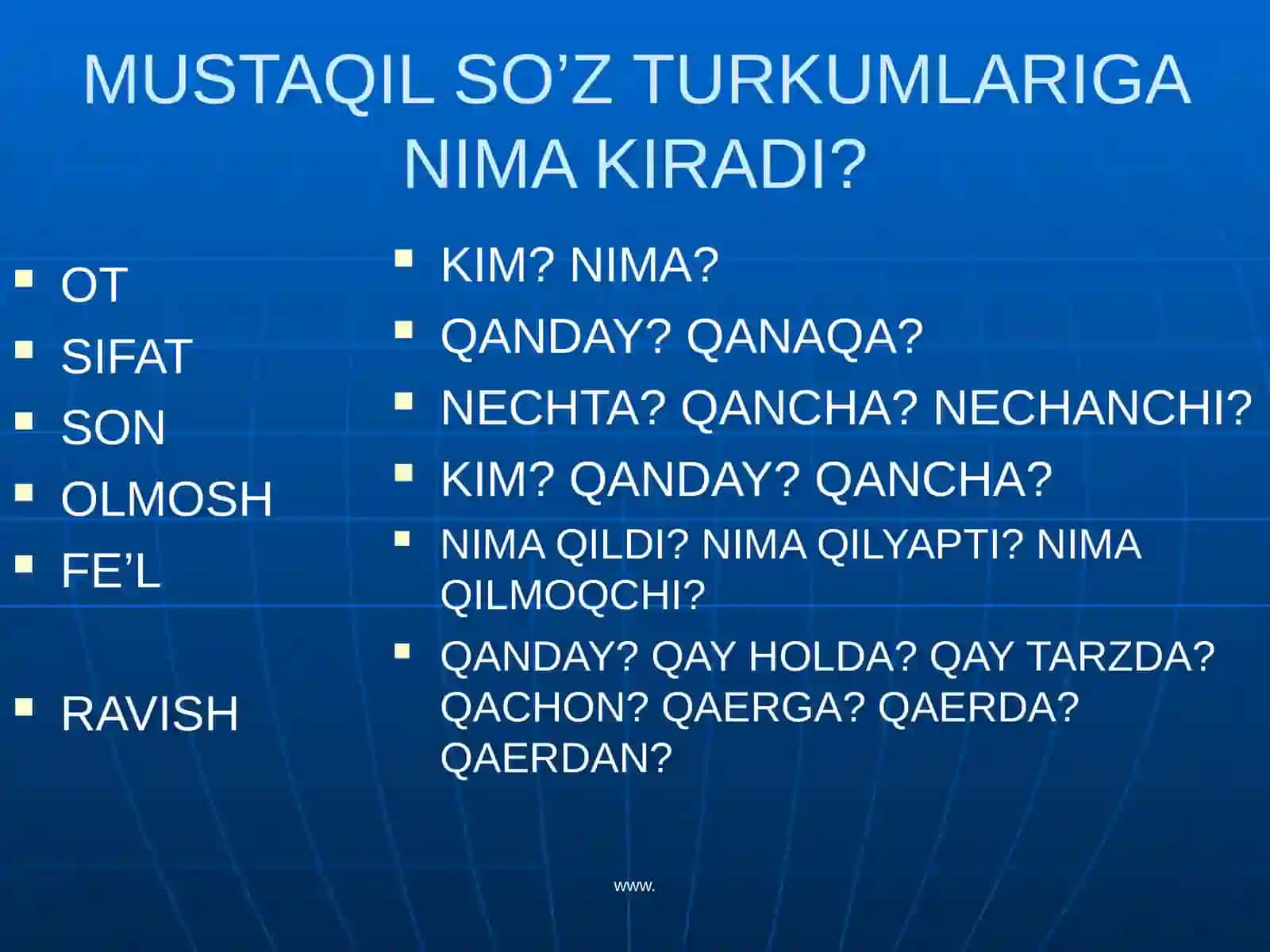 MUSTAQIL SO’Z TURKUMLARI 3
