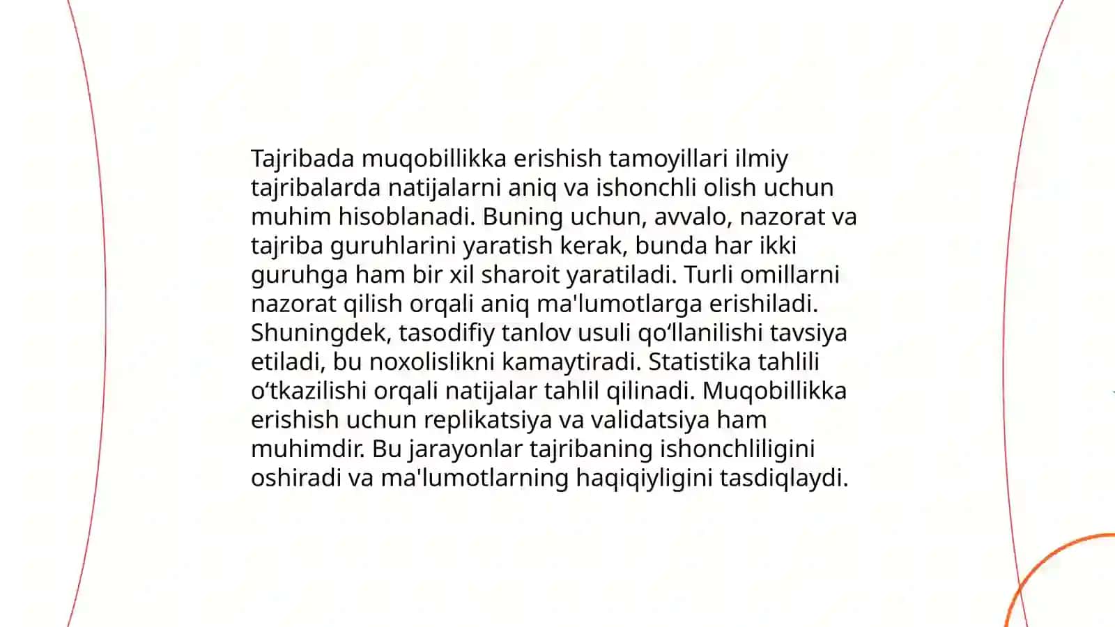 Tajribada muqobillikka erishish 3