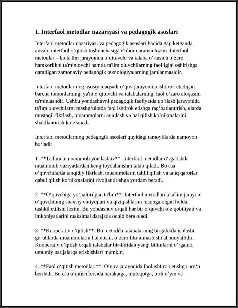 INTERFAOL METODLAR VA ULARNI QO'LLASH MAHORATI 3