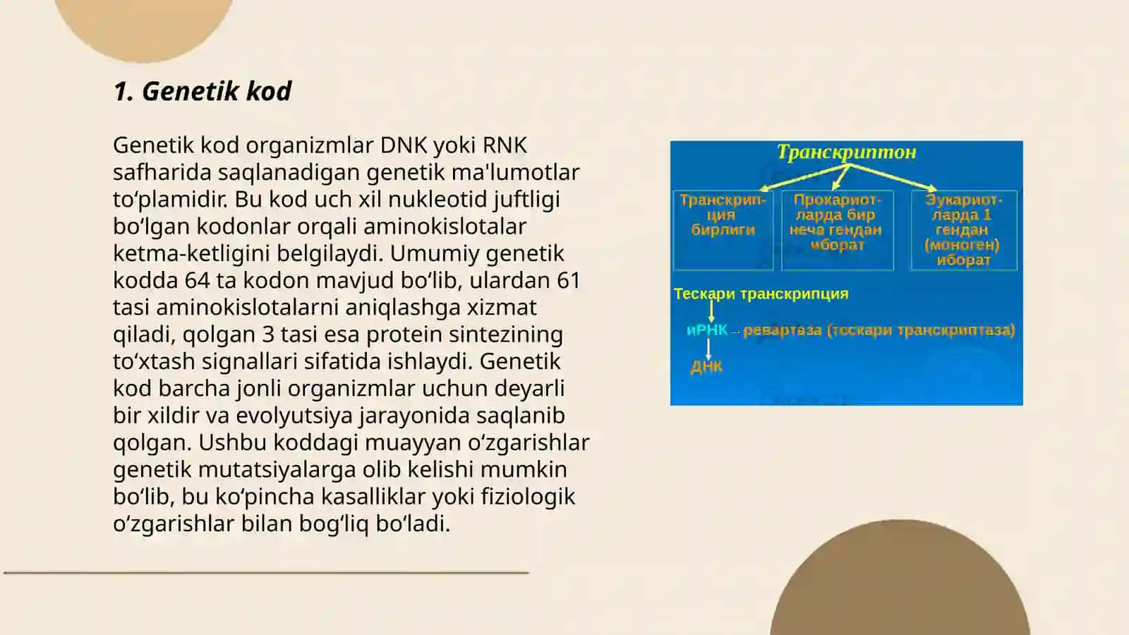 Irsiyatning molekular asoslari 3