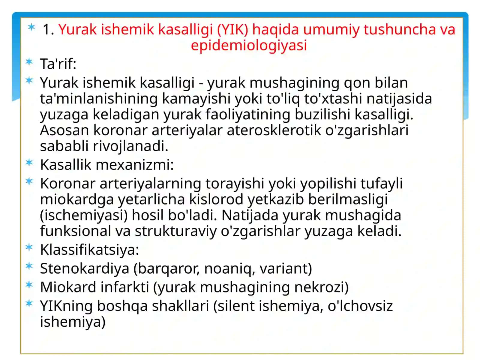 Yurak ishemik kasalligi haqida 3