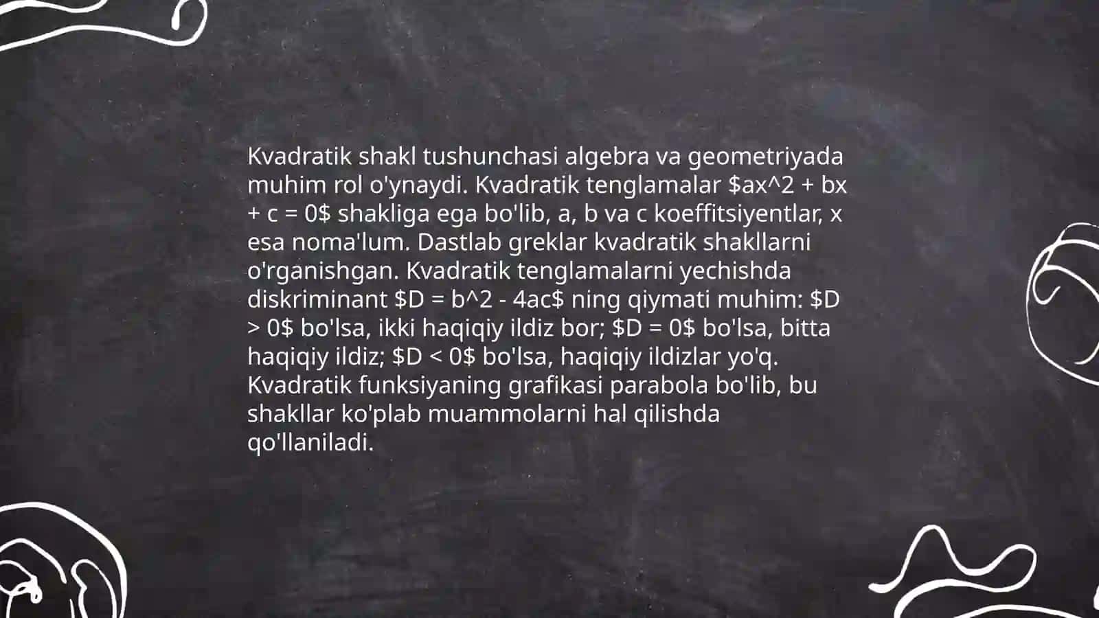 Kvadratik formani kanonik ko'rinishga keltirishning lagranj usuli 3
