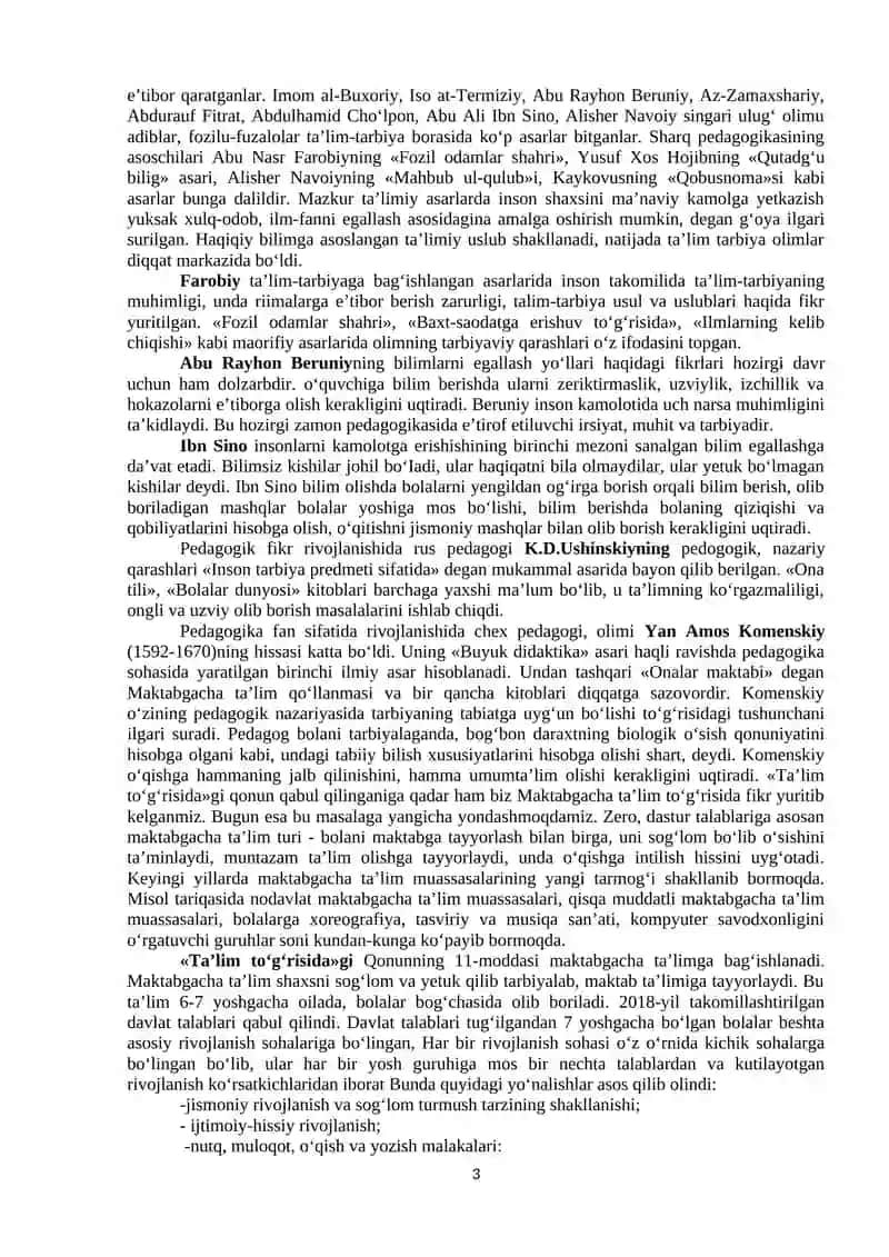 Maktabgacha pedagogika fanining umumiy asoslari 3