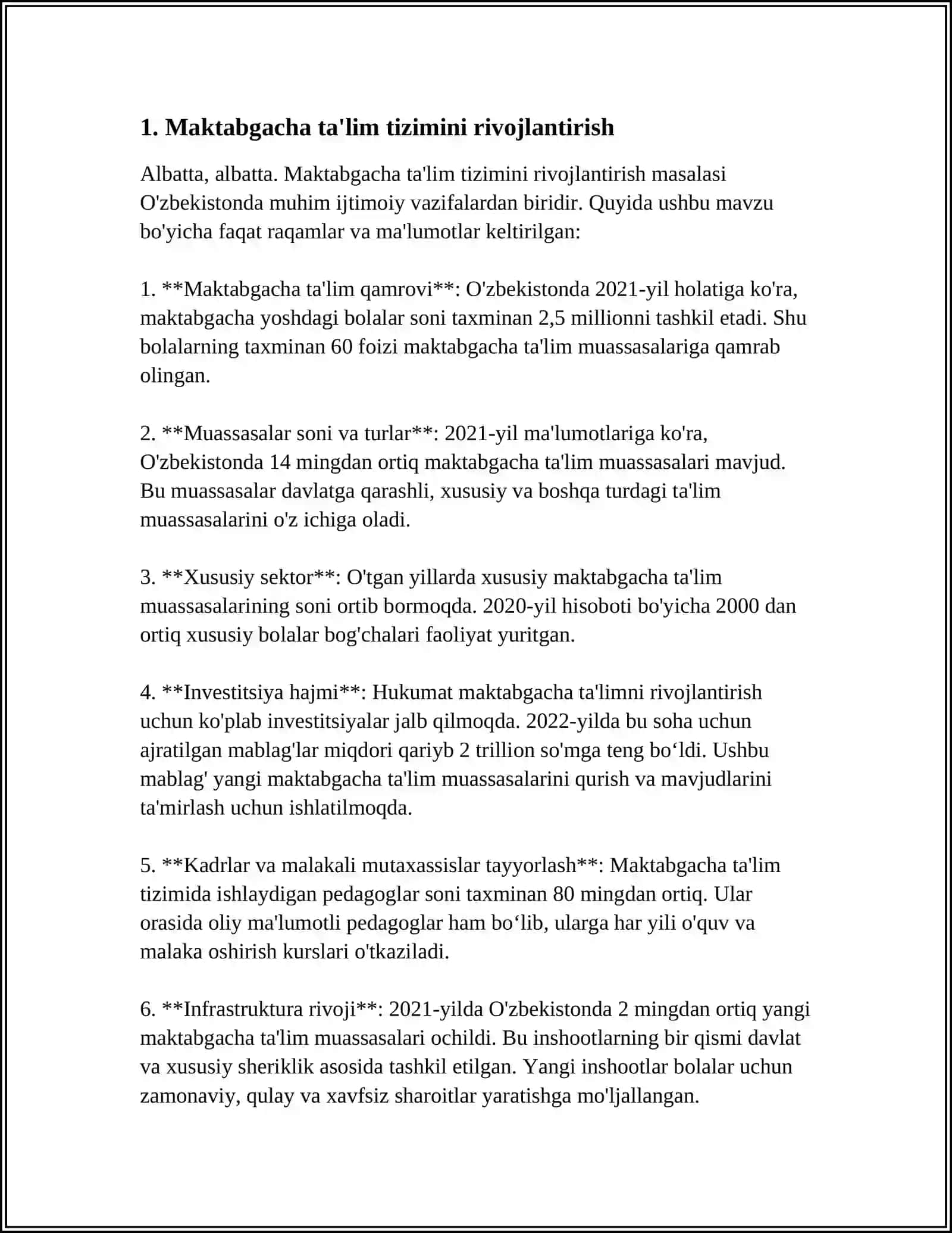 O'ZBEKISTON RESPUBLIKASIDA TALIM SOHASI BOYICHA AMALGA OSHIRILGAN ISLOHOTLAR 3