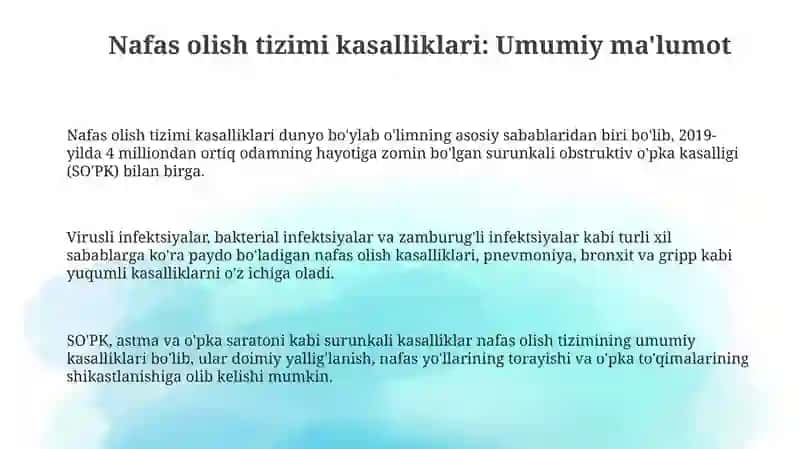Nafas sistemasi kassalliklari 3