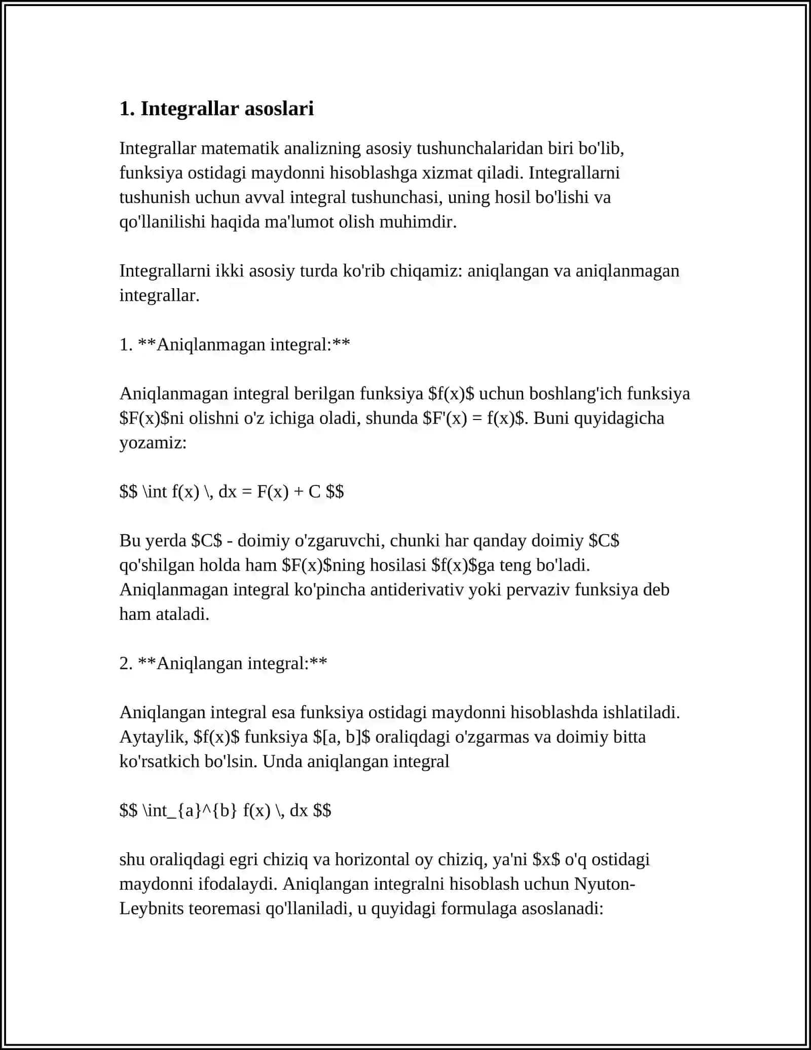 VA 2 TUR XOSMAS INTEGRALLAR XOSMAS INTEGRALLARNING YAQINLASHISHI 3