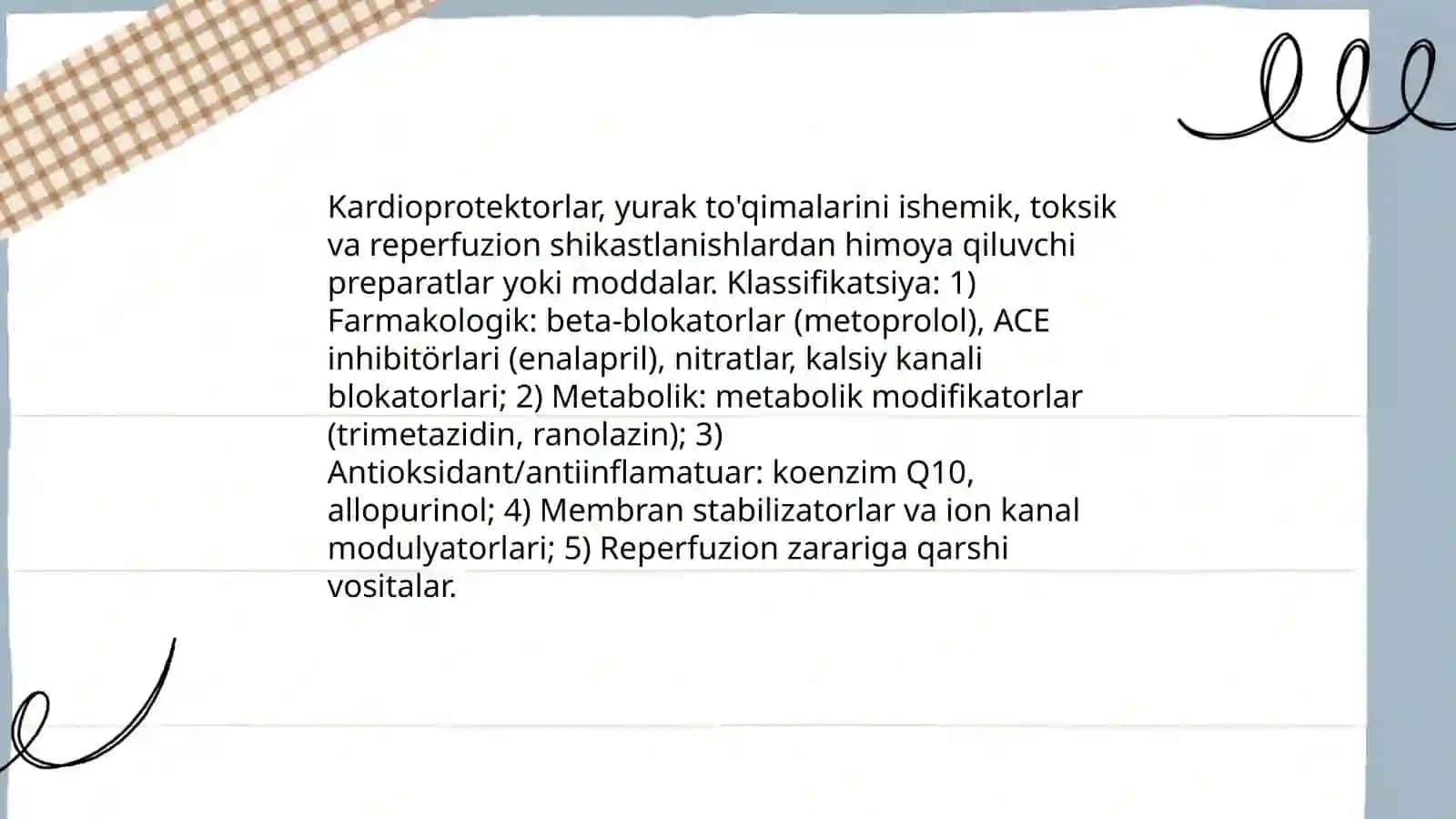 Kardioprotektorlar va metabotrop vositalar 3
