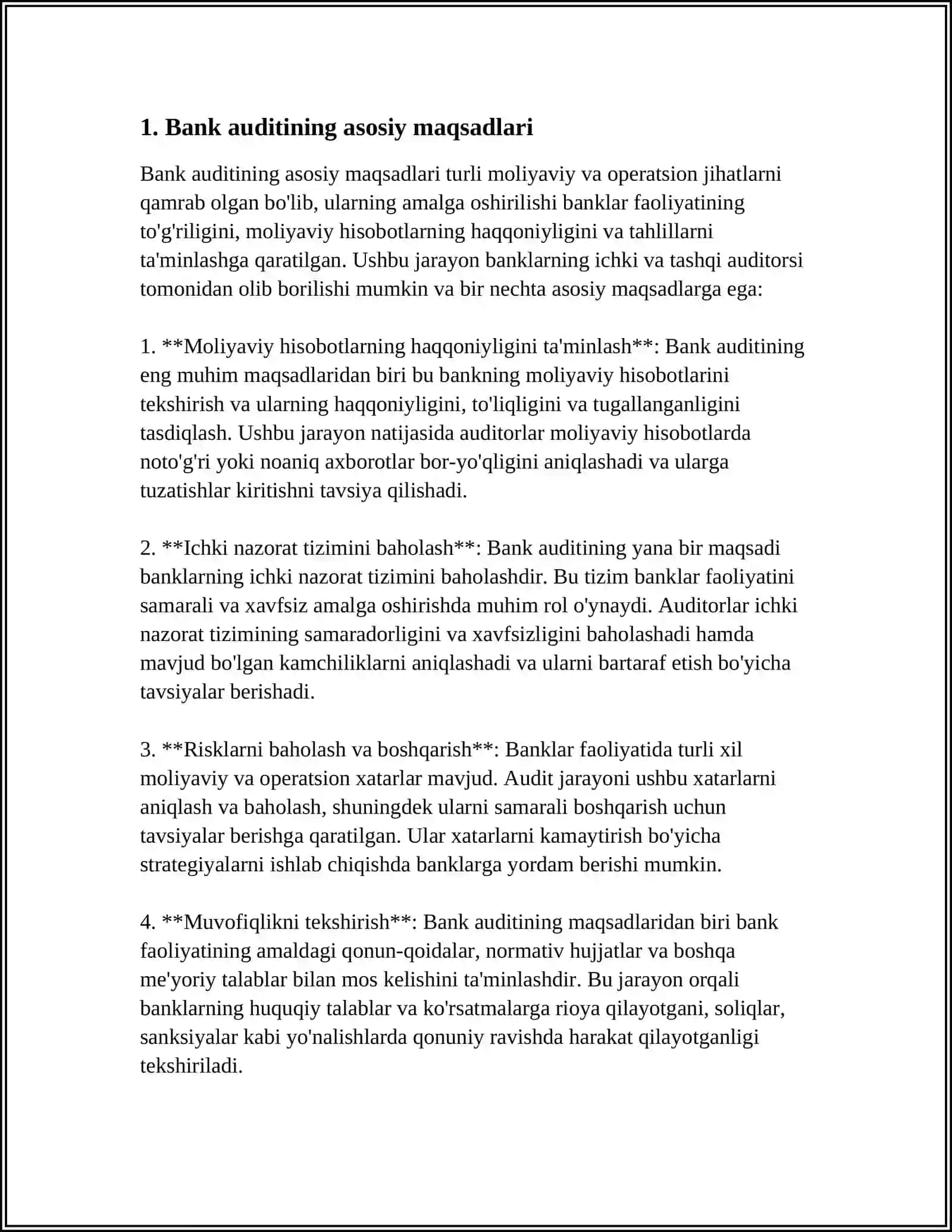 BANK AUDITINING METODLARI 3