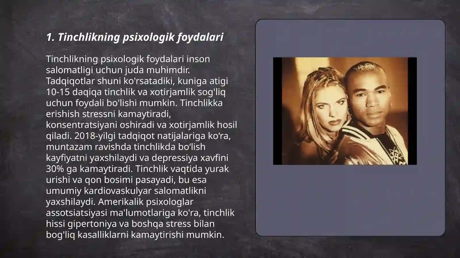 Tinch va xotirjam yashash baxti 3