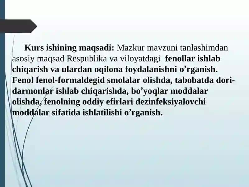 FENOLLAR VA ULARNING XOSILALARI 3