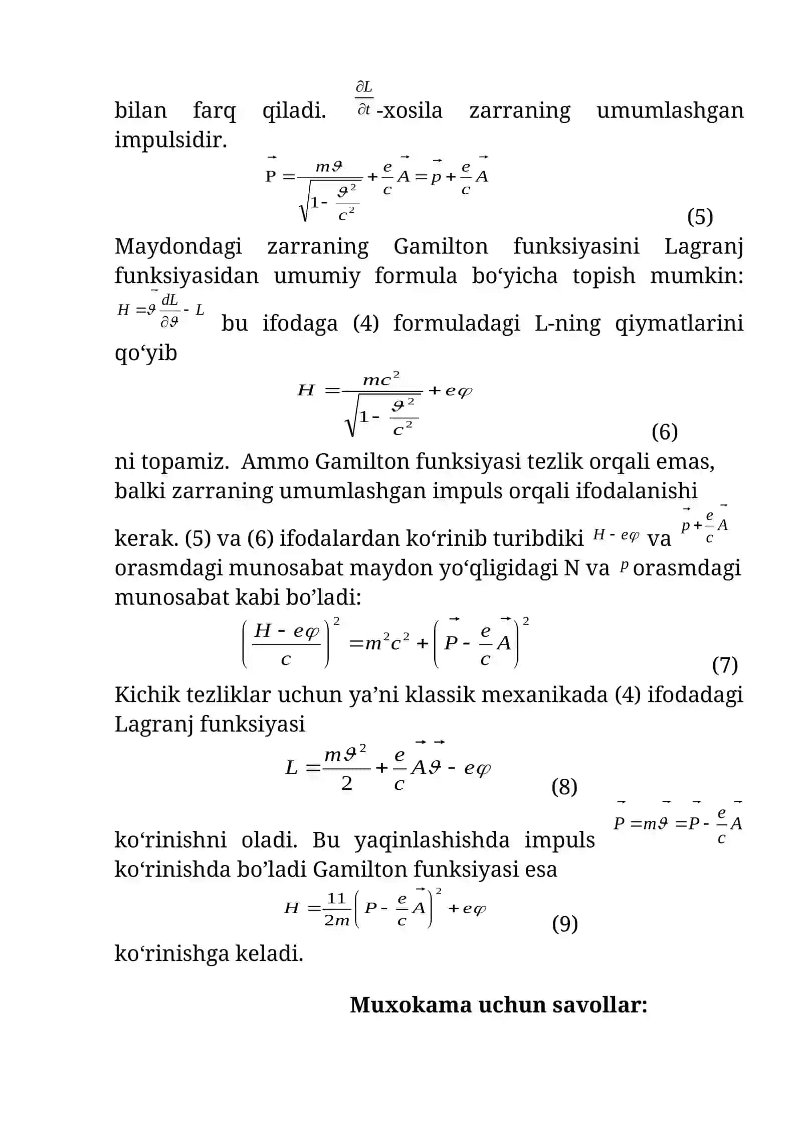 3-savol bayoni: To’rt O’lcham potensial 3