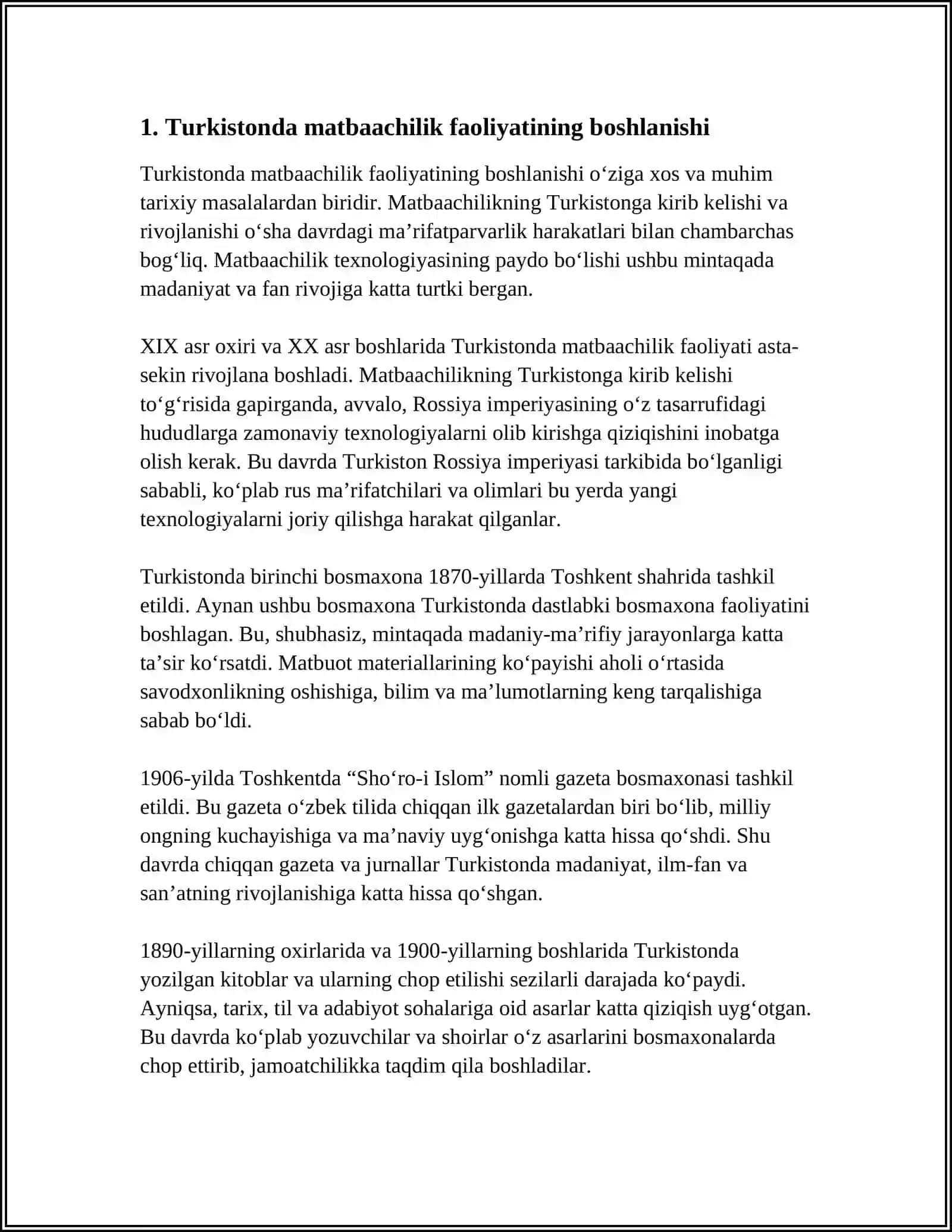 TURKISTONDA (1867-1917 YILLAR) KITOBAT ISHI 3