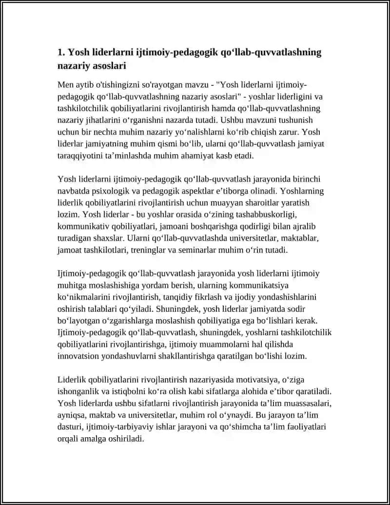 LIDER VA TASHKILOTCHI YOSHLARNI IJTIMOIY-PEDAGOGIK QO‘LLAB-QUVVATLASH 3