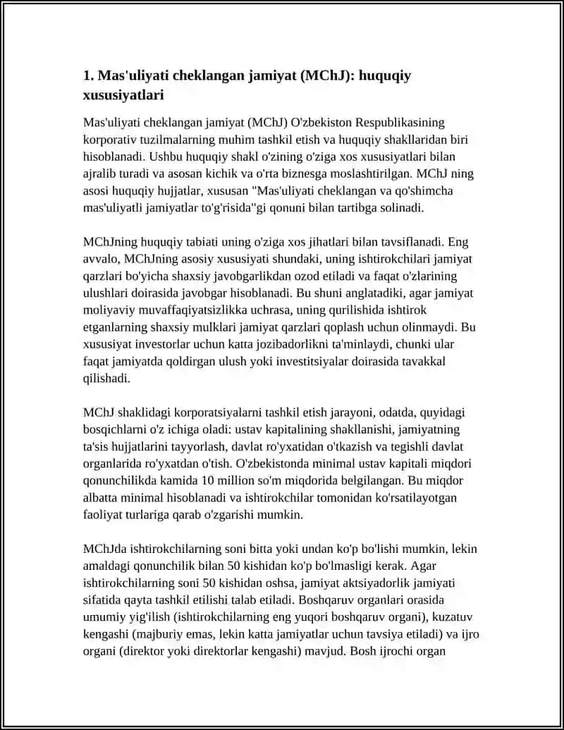 Mas'uliyati cheklangan jamiyat (MChJ) 3
