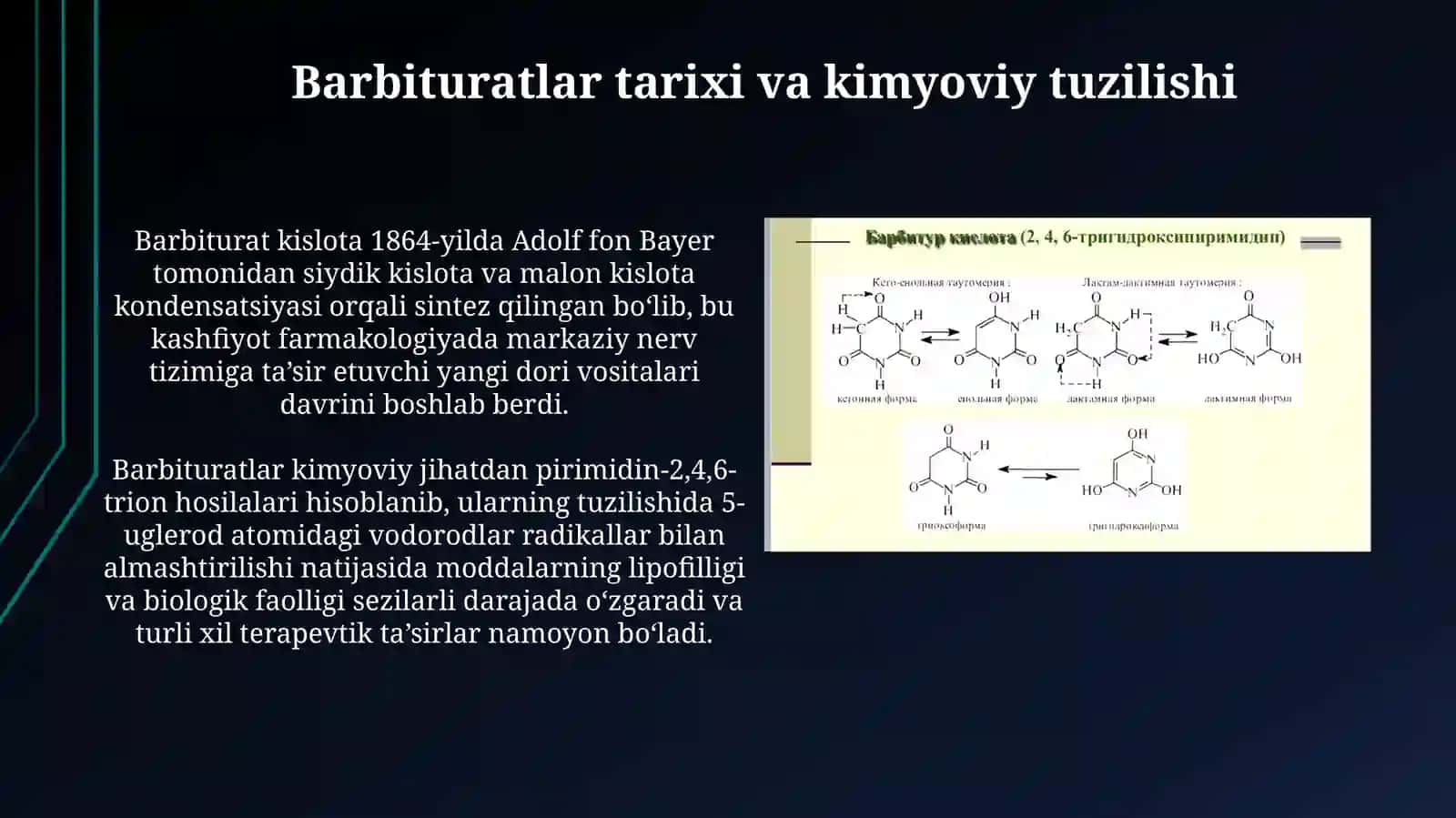Barbitur kislota va uning asosida olingan dorivositalari 3