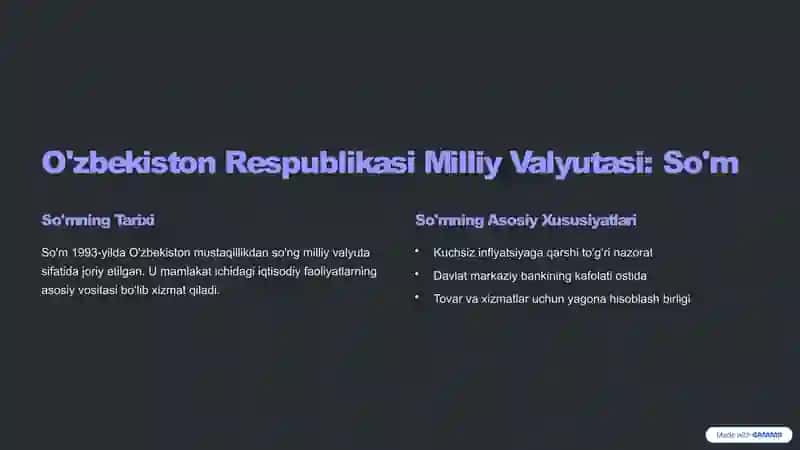 O'zbekiston Respublikasi Pul Tizimi va Uning Elementlari 3