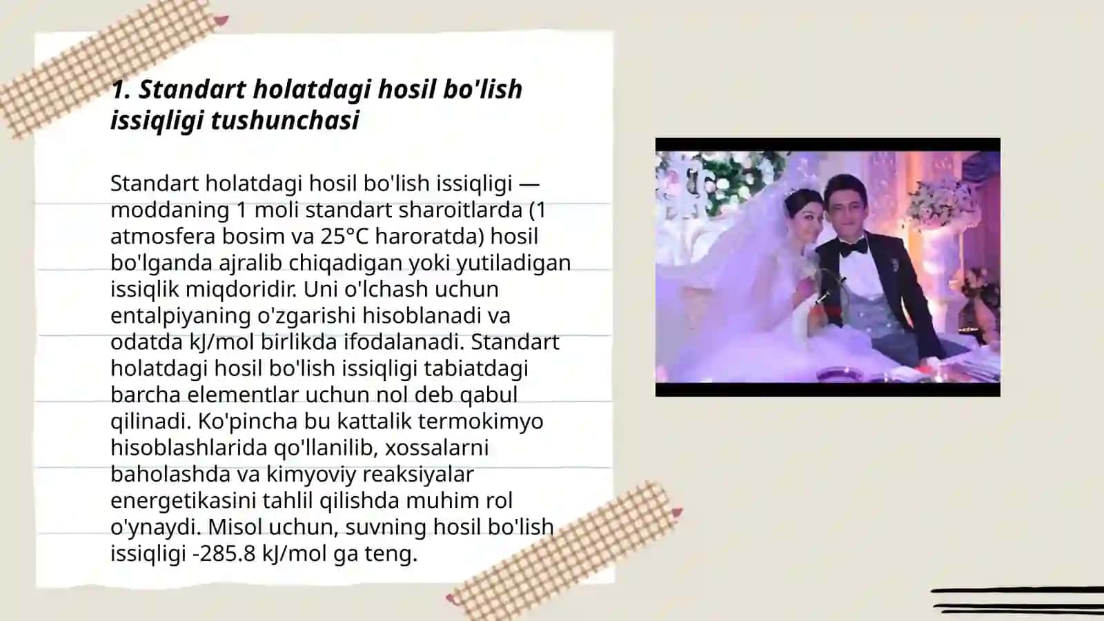 Standart holatdagi hosil bo'lish issiqligi 3