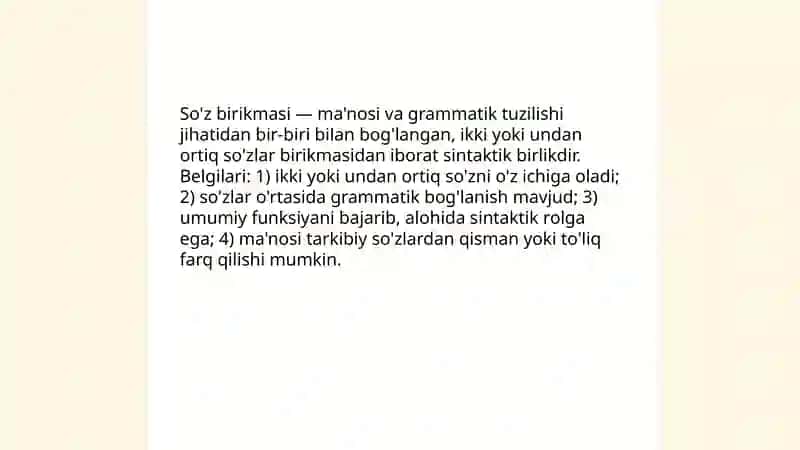 So'z birikmasi, so'zlar qo’shilmasi 3