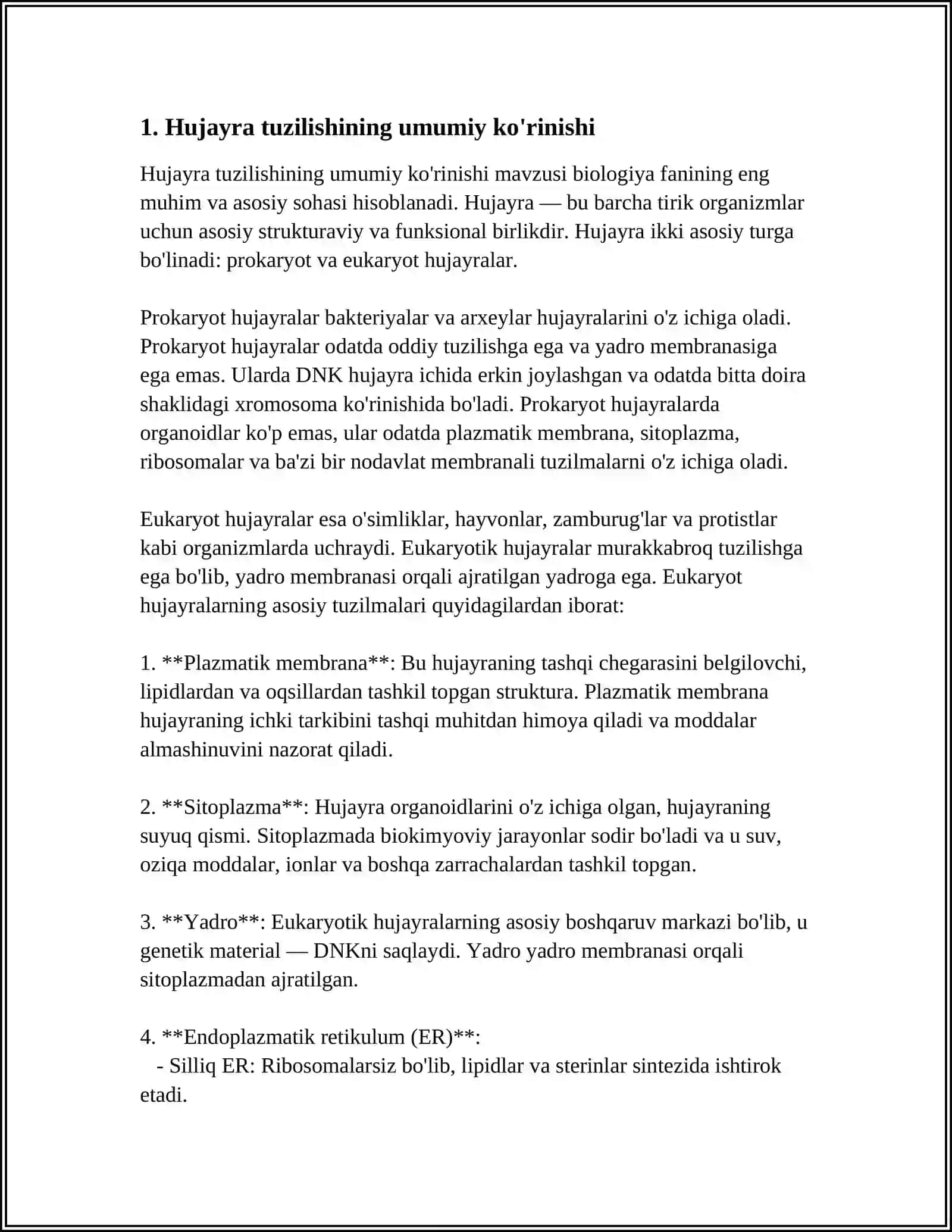 Hujayra tuzilishi 3