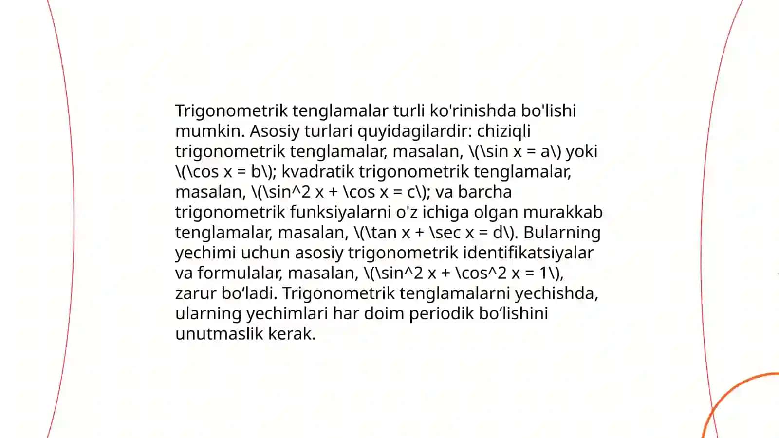 Trigonometrik tenglamalar 3