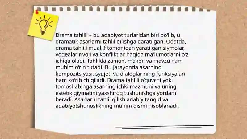 Tomosha san'ati janrlari tahlili 3
