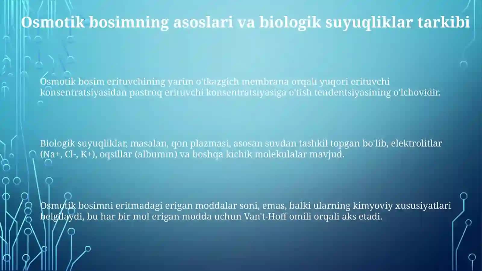 Biologik suyuqliklar daosmotik bosim 3