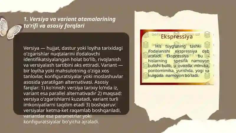 Versiya va variantlarning farqli jihatlari 3