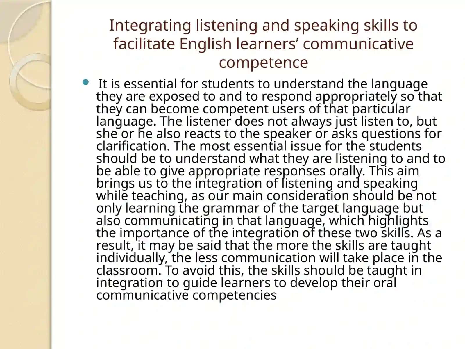Integrating listening and speaking skills to facilitate English learners’ communicative competence 3