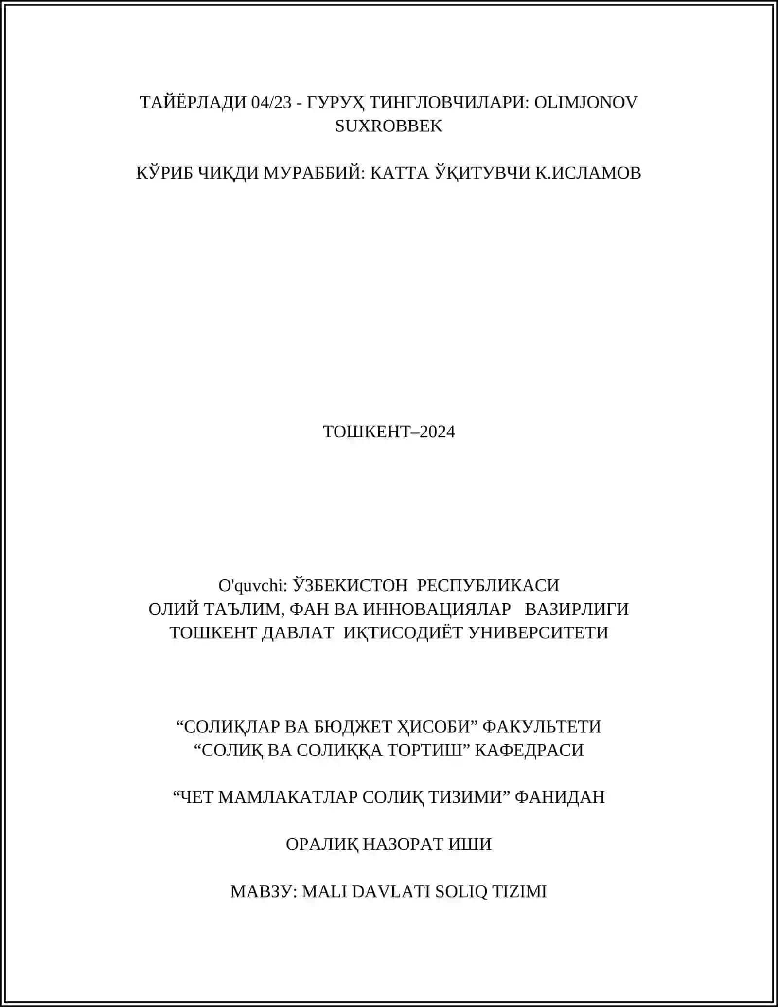 MALI DAVLATI SOLIQ TIZIMI 3