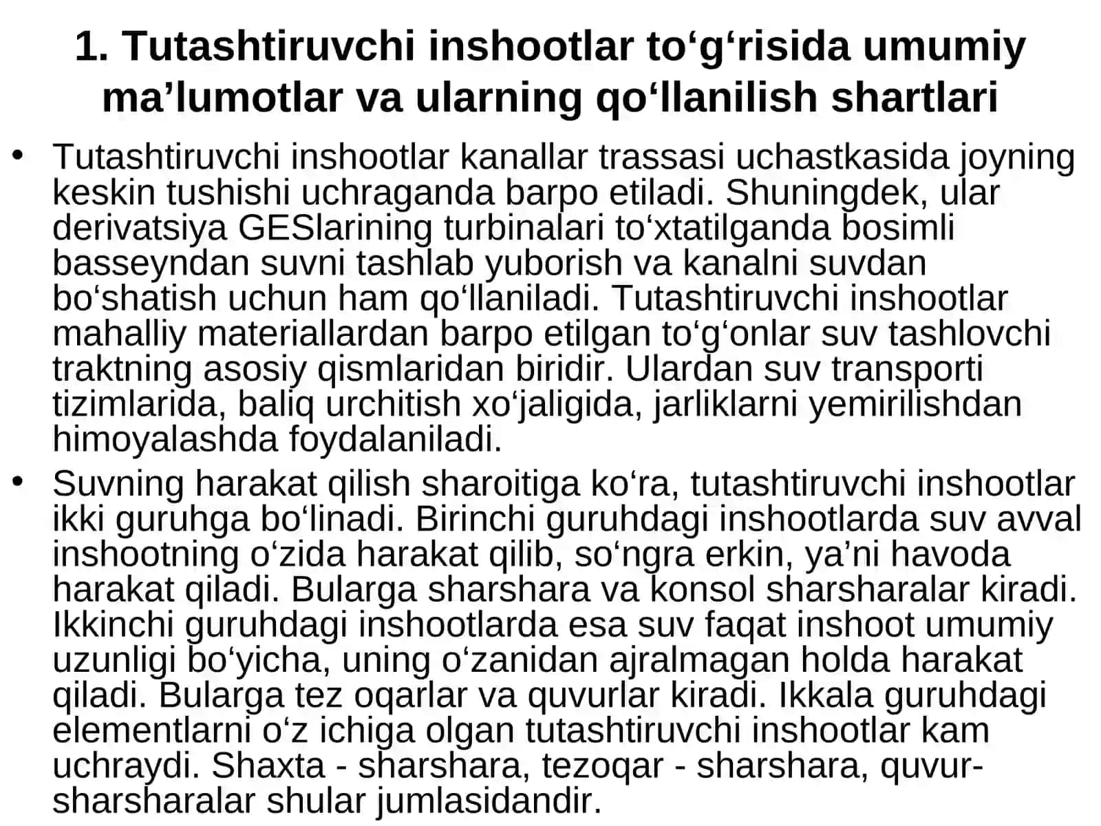 Tutashtiruvchi inshootlari 3