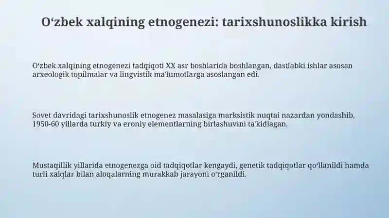 O’zbek xalqi etnik tarixi tarixshunosligi 3