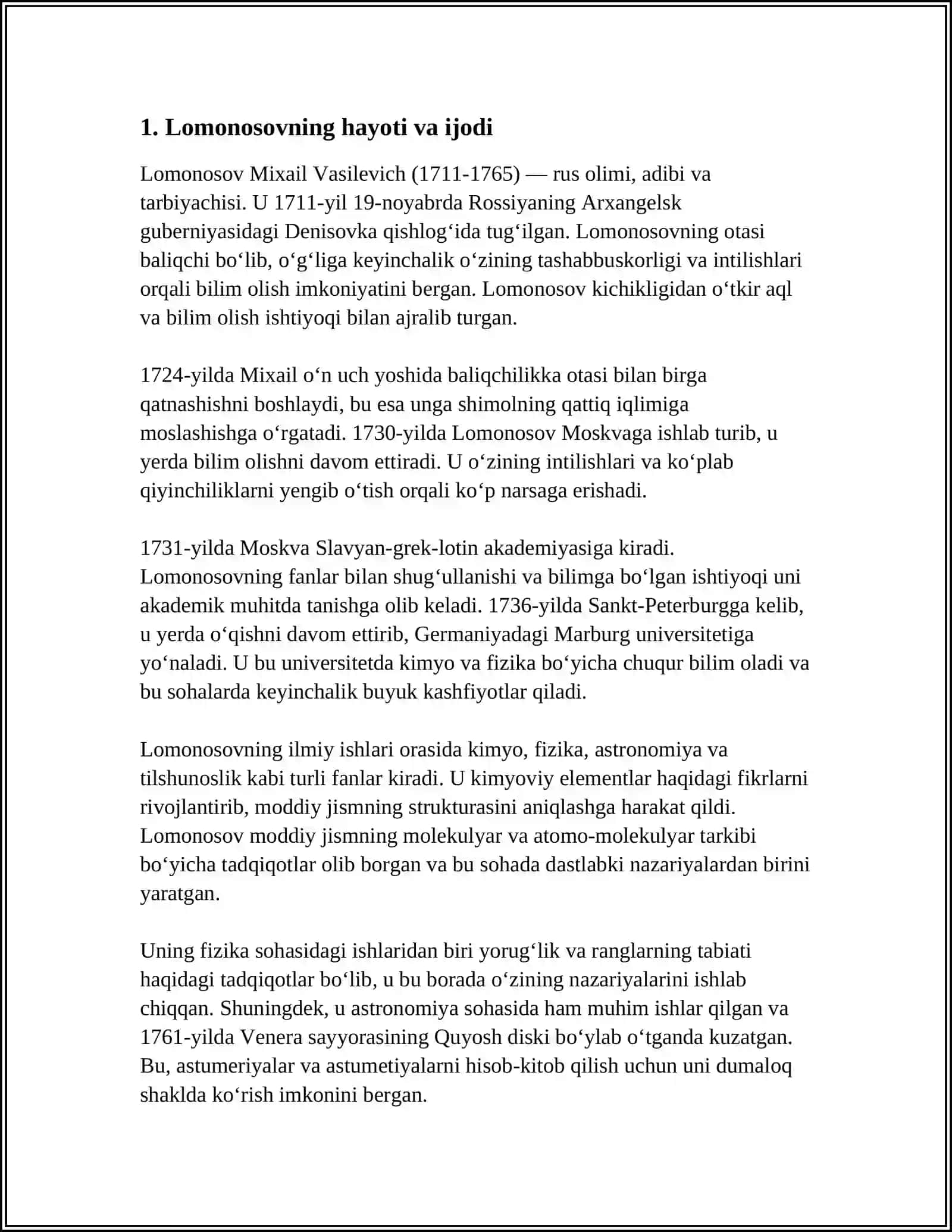 RUS YOZUVCHISI LOMONOSOV 3