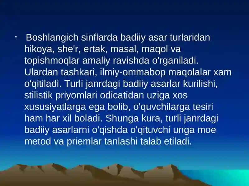 Hikoya janridan asarni o`qish mеtodikasi 3