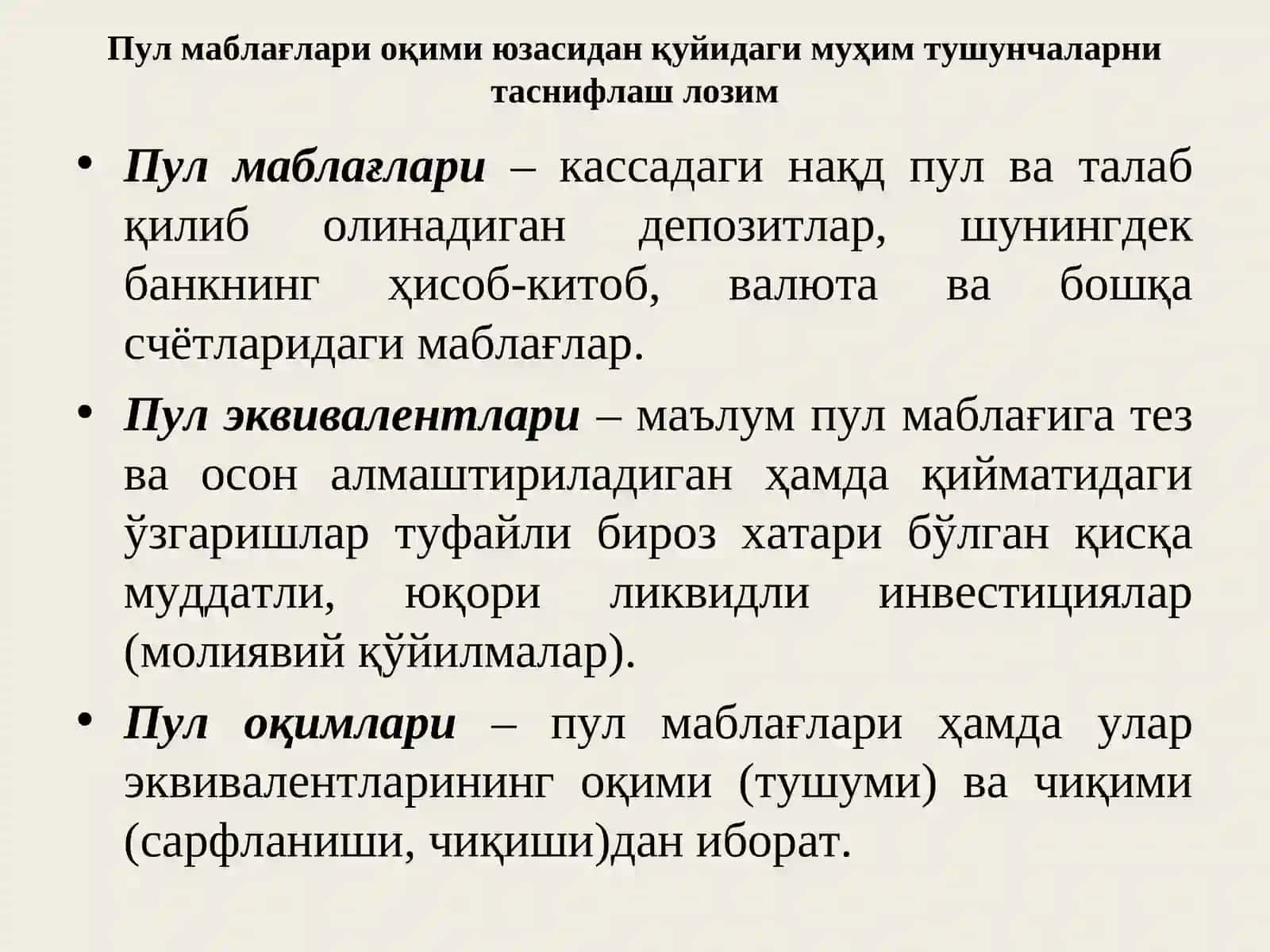 PUL OQIMLARI TAHLILI 3