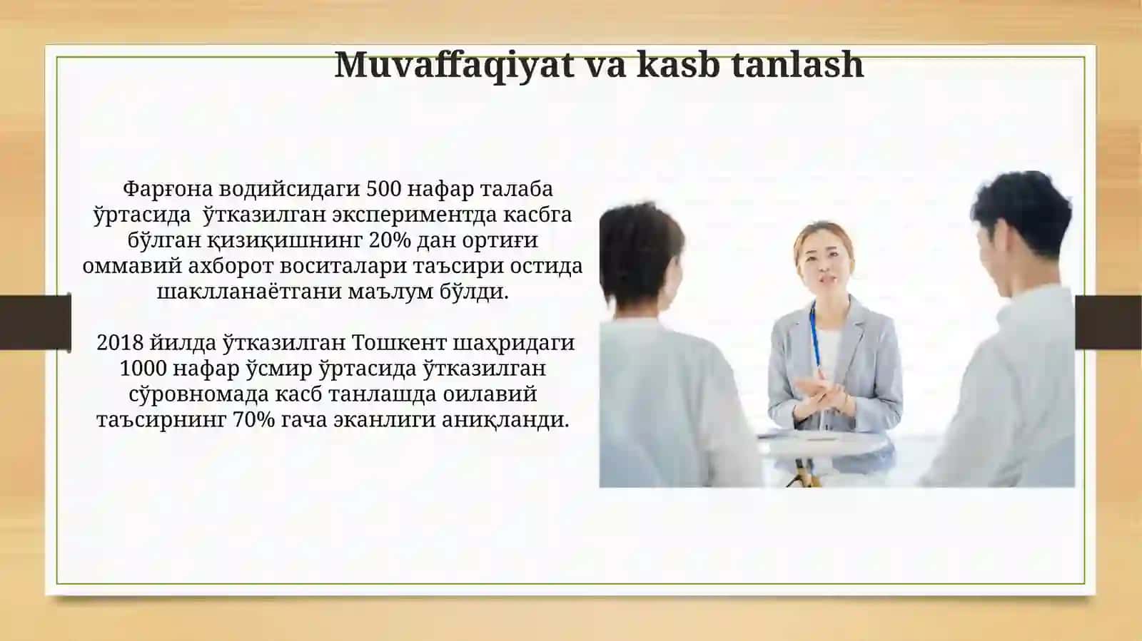 Kasb tanlashga doir psixalogik tadqiqotlar 3