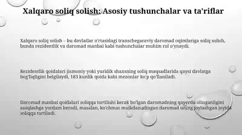 Xalqaro soliqqa tortish tizimlari 3