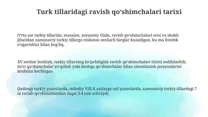 Turk tillar kelishiklarining tarixiy variantlari 3