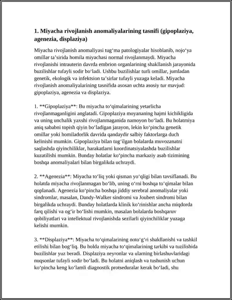 Miyacha Rivojlanish Anomaliyasi 3