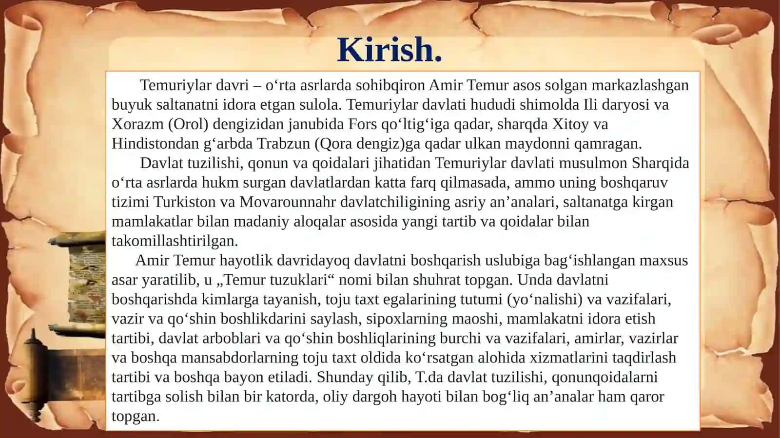 AMIR TEMUR VA TEMURIYLAR DAVRIDA DAVLAT BOSHQARUVI VA IJTIMOIY TUZUM 3
