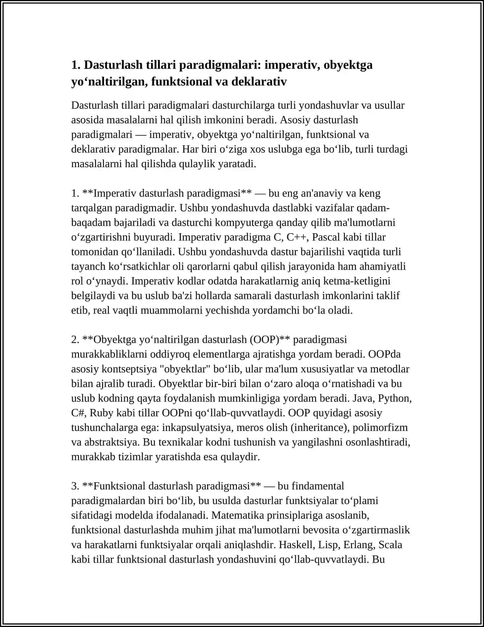ZAMONAVIY DASTURLASH TILLARI 3