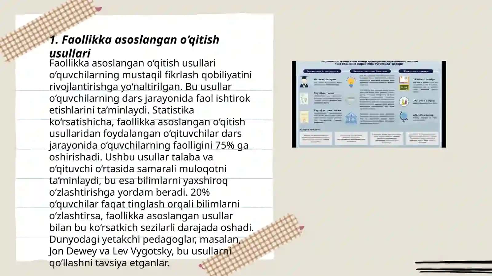 Faollikka asoslangan o‘qitish usullari 3