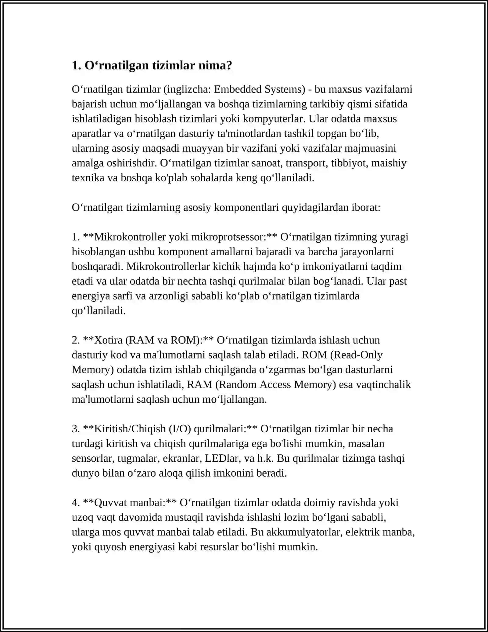 O‘rnatilgan Tizimlar 3