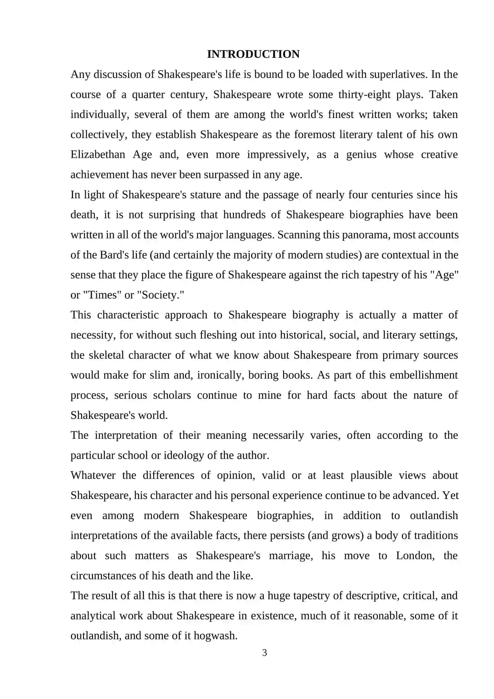 THE LIFE AND CREATIVE ACTIVITY OF WILLIAM SHAKESPEARE 3
