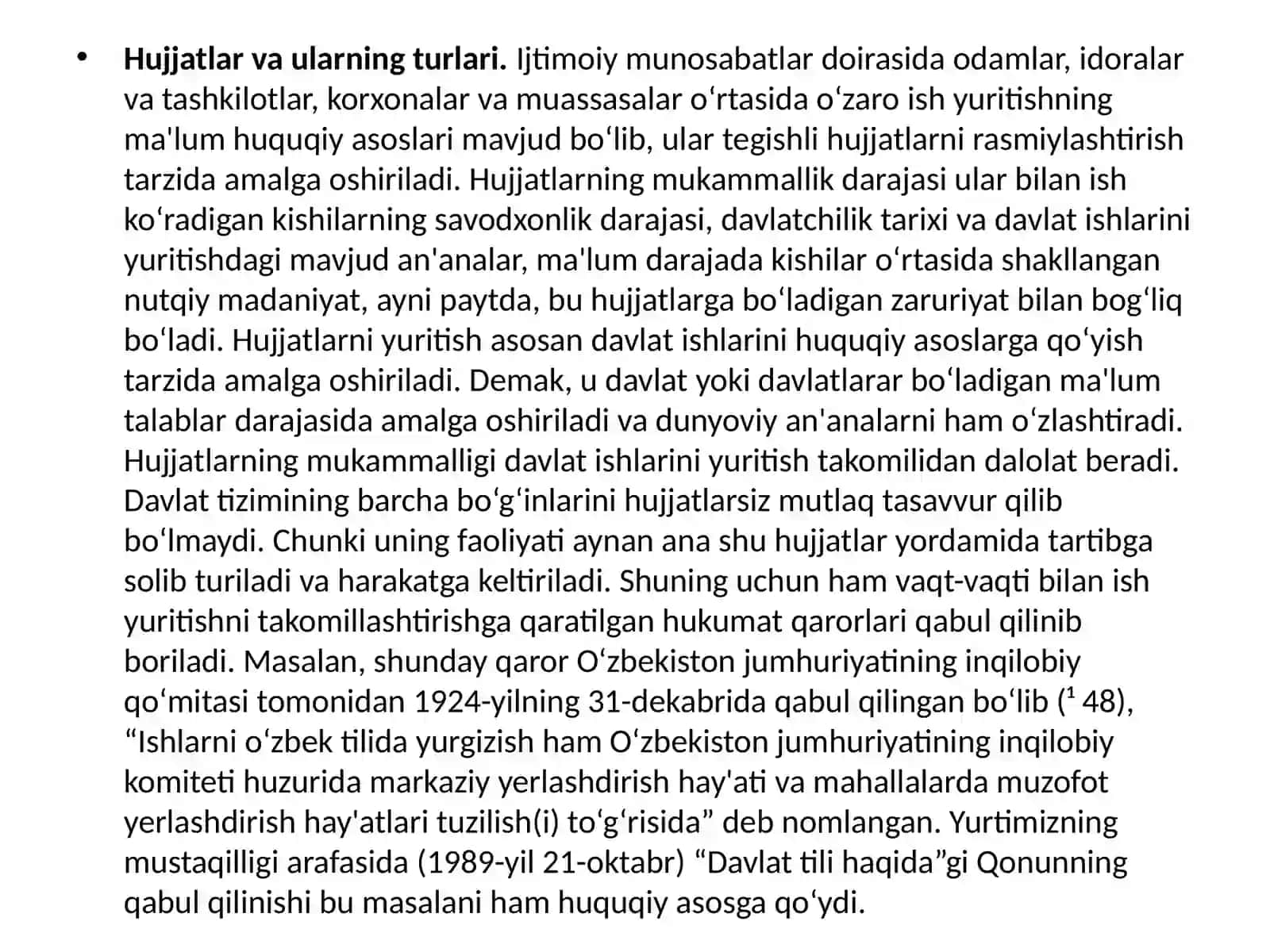 Farmoyish hujjatlari. Ma’lumot-axborot hujjatlari 3